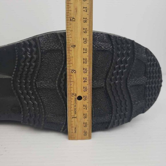 La Crosse Mens Rain Boots Black Rubber Pull On Sherpa Lined Round Toe USA 13 New - Picture 10 of 14